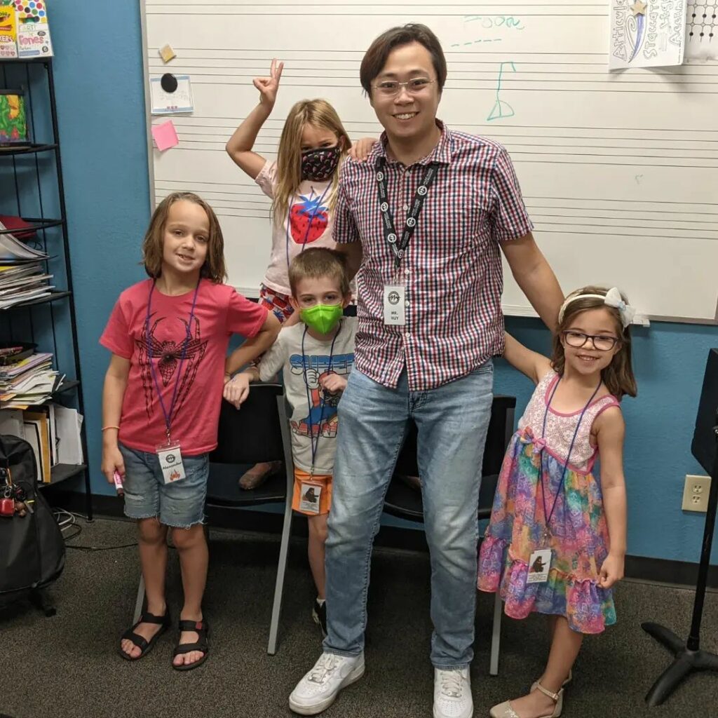 Mr. Huy teaching summer camp at Music Maker Workshops.  