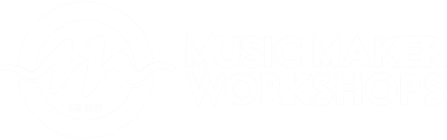 A green background with the words " music works ".